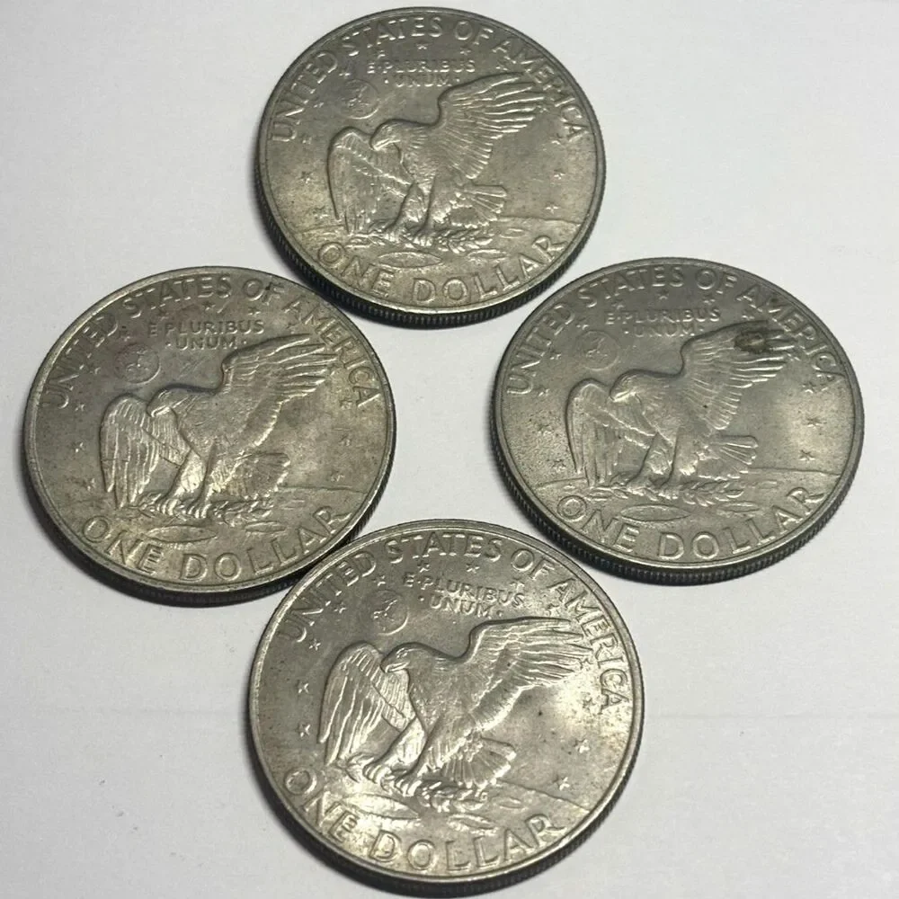 Lot of 4 1972-D Eisenhower Ike Dollar $1 Coins Circulated U.S. Coin Lot